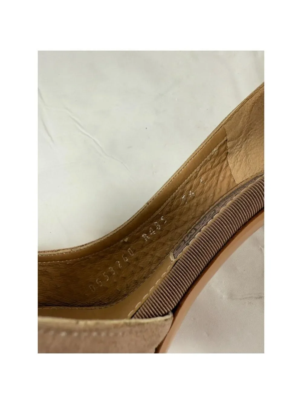Salvatore Ferragamo DORSAY SUEDE PERFORATED OPEN TOE SIZE 7.5